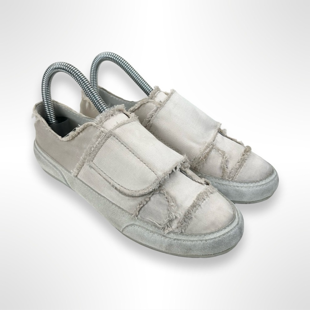 PEDRO GARCIA frayed satin sneakers